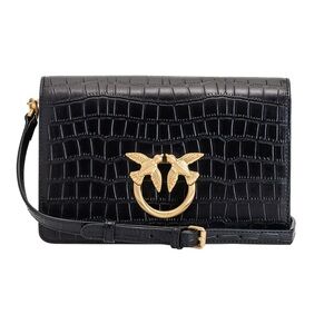 PINKO Classic Love Bag Click Pure Shapes, Black - Brushed Gold